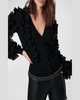 Ciline Ruffle-Trim Button-Down Cardigan