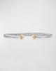 Cable Flex Bracelet with Gemstone in Silver and 14K Gold