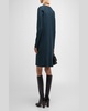 Ribbed Crewneck Shift Dress