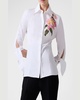 Floral Embroidered Tie-Sleeve Button-Down Shirt