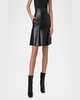 Asymmetric Lacquer Nappa Leather Mini Skirt