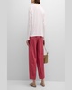 Pleated Cropped Organic Linen Lantern Pants