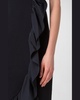 Signature Jersey Midi Dress with Asymmetrical Ruffle Detail