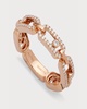 Move Link 18K Rose Gold Multi-Pavé Ring