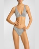 Amalfi Striped Longline Tri Bikini Top