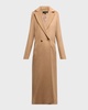 Double-Breasted Long Camel Wool Coat