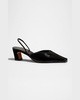 Roosevelt Leather Kitten Slingback Pumps