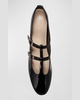 Patent Leather Mary-Jane T-Strap Ballerina Flats