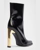 Domino Glossy Leather Ankle Booties