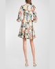 Dolce Floral-Print Empire Mini Dress