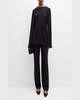 Renat Long-Sleeve Slits-Hem Blouse