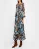 Mazzy Floral-Print Embroidered Maxi Dress