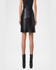 Asymmetric Lacquer Nappa Leather Mini Skirt