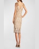 Sequined Lace Knee-Length Dress