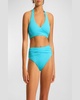 High Waist Wrap-Front Bikini Bottoms 