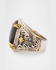 Men's Sterling Silver and Bronze Black Onyx Ring