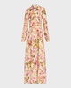 Alison Floral Crepe De Chine Long-Sleeve Maxi Dress