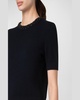 Crystal Studs Short-Sleeve Cashmere-Wool Sweater