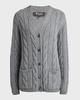 Napier Cashmere Cable-Knit Cardigan