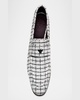 Flaneur Bicolor Tweed Heeled Loafers