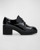 Judd Patent Leather Block-Heel Oxfords 