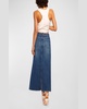 Jannie Two-Tone Denim Midi Skirt