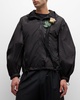 Men's Puff-Sleeve Jacket with Flower