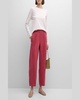 Pleated Cropped Organic Linen Lantern Pants