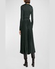 Doreen Pleated A-Line Jersey Midi Dress