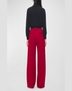 Pleated Wide-Leg Suit Pants