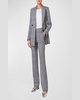 Blurred Glencheck Long Wool Blazer