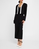 Cropped Contrast-Trim Tuxedo Jacket