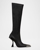 Dante Pointed Leather Knee Boots 