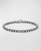 Men's Double Box Chain Bracelet in Silver, 4mm