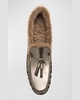 Metallic Lamb Shearling Fur Drivers 