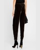 Cropped Shimmer Velvet Lantern Pants