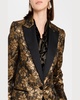 Single-Button Metallic Floral Jacquard Blazer