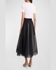 Swiss Dot Tulle Full Midi Skirt