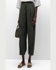 Pleated Organic Cotton Poplin Lantern Pants