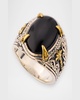 Men's Sterling Silver and Bronze Black Onyx Ring