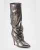 Retro Slouchy Metallic Mid Boots