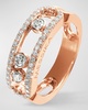 Move 18K Pink Gold Diamond Pave Ring