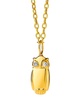 18K Champagne Diamond Owl Pendant Necklace