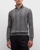 Men's Broken Cable Quarter-Zip Sweater