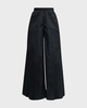 High-Rise Wide-Leg Pleated Taffeta Pants