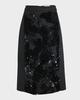 Wool-Blend Sequin Midi Skirt