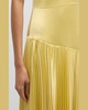 Saab Pleated Satin Backless Halter Dress