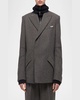 Men’s Melange Wool Asymmetric Blazer