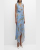 Dovima Sleeveless Ruched Floral Maxi Dress