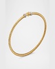 Cable Buckle Bracelet with Diamonds and 18K Gold, 2.6mm